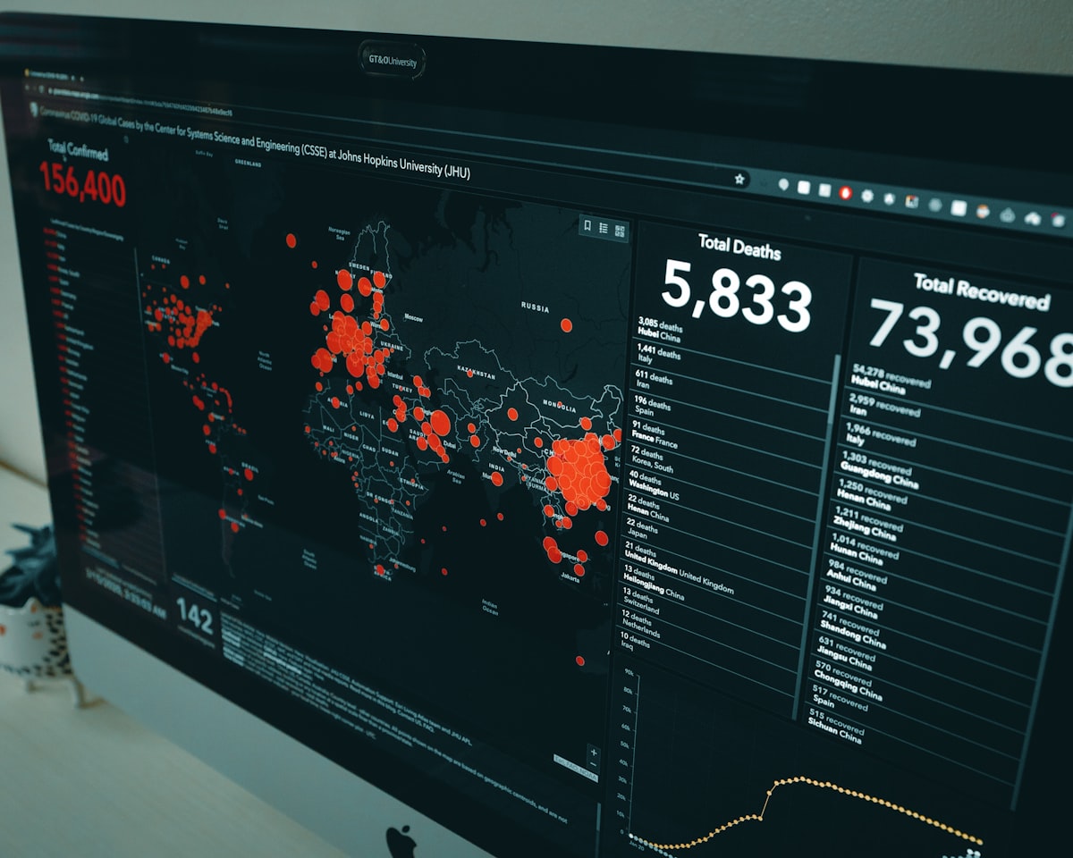Data accuracy visualization on a monitor