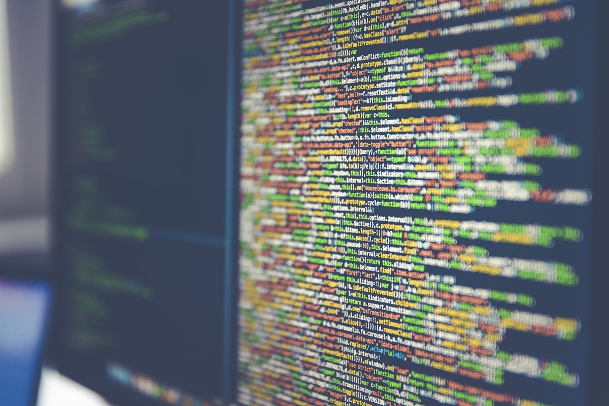 Developer tools and code on screen
